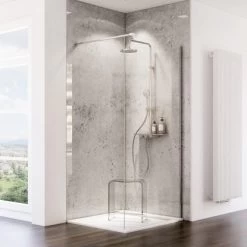 Schulte ExpressPlus Duschrückwand Decodesign Hochglanz 100x255cm Stein Grau-Hell