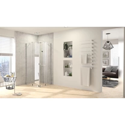 Hüppe Gleittüreckeinstieg Xtensa Pure 2-tlg. 1/2 BxH: 90 Cm X 200 Cm L Silber HG 2 Hüppe Gleittüreckeinstieg Xtensa Pure 2-tlg. 1/2 BxH: 90 Cm X 200 Cm L Silber HG – Bild 2