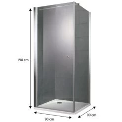 Schulte Duschkabine Drehtür Mit Seitenwand Youngline 190 Cm X 90 Cm -Bad Verkauf 157915 1884 2