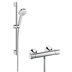 Hansgrohe Thermostat-Set Crometta 100 Vario Mit 4 Strahlarten Weiß-Chrom