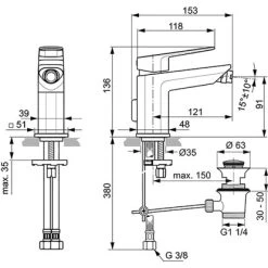 Ideal Standard Bidetarmatur Tonic II Chrom -Bad Verkauf 188772 3049 6