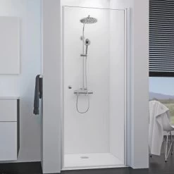 Breuer Drehtür Für Nische Rechts Elana 8 Silber Matt Klarglas 90 Cm