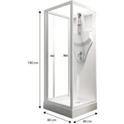 Schulte Komplettduschkabine Juist Mit Schiebetür Weiß 190x80x80 Cm -Bad Verkauf 32020 2053 4060991009730 1 4