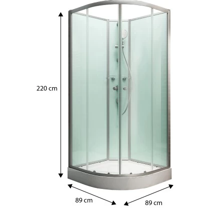Schulte Komplettduschkabine Kreta II Alu-Natur Hellgrün 89x89x202 Cm 3 Schulte Komplettduschkabine Kreta II Alu-Natur Hellgrün 89x89x202 Cm – Bild 3