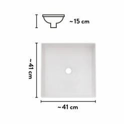 Baliv Aufsatzwaschbecken WBA-7100 41 Cm X 41 Cm 9 Baliv Aufsatzwaschbecken WBA-7100 41 Cm X 41 Cm -Bad Verkauf 4007873411557 VM01 170621