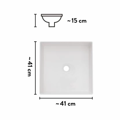 Baliv Aufsatzwaschbecken WBA-7100 41 Cm X 41 Cm 5 Baliv Aufsatzwaschbecken WBA-7100 41 Cm X 41 Cm – Bild 5