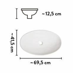 Baliv Aufsatzwaschbecken WBA-7060 Oval 70 Mm X 42 Cm -Bad Verkauf 4007874000781 VM01 170621