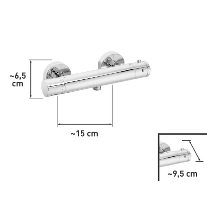 OBI Thermostat-Brausearmatur Zeden Verchromt 2 OBI Thermostat-Brausearmatur Zeden Verchromt – Bild 2
