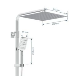 Schütte Überkopf-Brauseset Ocean Mit Thermostat-Ablage Chrom-Anthrazit -Bad Verkauf 4008431605319 2759 3