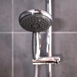 Wenko Duschkopf Basic Grau Kunststoff (ABS), 10 X 10 Cm Grau Chrom -Bad Verkauf 4008838266564 1068 AB 02