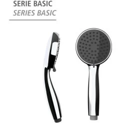 Wenko Duschkopf Basic Grau Kunststoff (ABS), 10 X 10 Cm Grau Chrom -Bad Verkauf 4008838266564 1068 AI 01