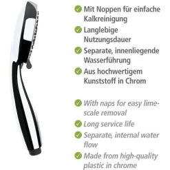 Wenko Duschkopf Basic Grau Kunststoff (ABS), 10 X 10 Cm Grau Chrom -Bad Verkauf 4008838266564 1068 AI 03