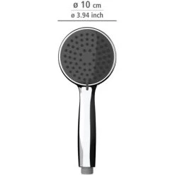 Wenko Duschkopf Basic Grau Kunststoff (ABS), 10 X 10 Cm Grau Chrom -Bad Verkauf 4008838266564 1068 VM 01