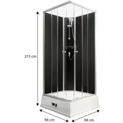Schulte Komplettduschkabine Korfu II Mit Boiler Pumpe Alu-Natur Schwarz -Bad Verkauf 4060991009808 2053 3 1