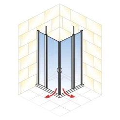 Schulte Sunny Eckeinstieg 4-tlg. Mit Drehtüren 80 X 80 X 180 Cm Weiß -Bad Verkauf 4060991013805 5
