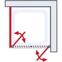 Schulte Pendeltür Alexa Style 2.0 Alu-Natur Glas Klar Hell 90x90x92 Cm -Bad Verkauf 4060991018725 2053 6