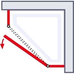 Schulte Fünfeckdusche Mit Drehtür Alexa Style 2.0 Chromoptik BxHxT 90x90x192 Cm -Bad Verkauf 4060991019579 2053 05