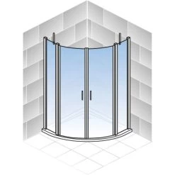 Schulte Runddusche Alexa Style 2.0 Echtglas 4-tlg. Alu-Natur 90 Cm X 90 Cm -Bad Verkauf 4060991019685 2053 5