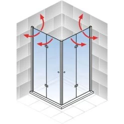 Schulte ExpressPlus Drehfalttür Eckeinstieg AlexaStyle2.0 Alu Natur Klar 80cm -Bad Verkauf 4060991037764 2053 5