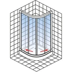 Schulte ExpressPlus Runddusche Kristall/Trend Inkl. Duschwanne 80x80cm -Bad Verkauf 4060991038143 2053 5