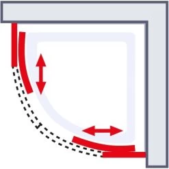 Schulte Runddusche II Kristall/Trend Aluminiumprofilen BxTxH 80 X 80 X 185 Cm -Bad Verkauf 4060991051180 2053 03