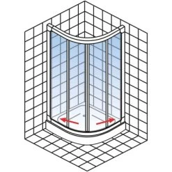 Schulte Runddusche II Kristall/Trend Aluminiumprofilen BxTxH 80 X 80 X 185 Cm -Bad Verkauf 4060991051180 2053 04