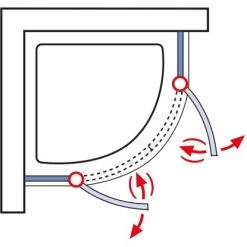 Schulte ExpressPlus Runddusche Garant Mit Duschwanne Chromoptik 200x90x90 -Bad Verkauf 4060991055973 2053 6
