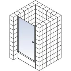 Schulte ExpressPlus Drehtür In Nische Garant Chromoptik Links 200x80cm -Bad Verkauf 4060991056109 2053 5