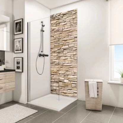 Schulte ExpressPlus Duschrückwand Dekor Stein Verblender- Hell 255 X 150 Cm 2 Schulte ExpressPlus Duschrückwand Dekor Stein Verblender- Hell 255 X 150 Cm – Bild 2