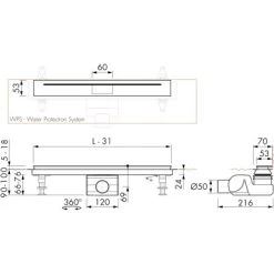 ESS Easy Drain Duschrinne XS Nano Wall Design 120 Cm -Bad Verkauf 4851523 4851739 4851754 tz