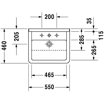 Duravit Einbauwaschbecken Starck 3 55 Cm Weiß WG Halbeinbauwaschtisch + Hahnloch 2 Duravit Einbauwaschbecken Starck 3 55 Cm Weiß WG Halbeinbauwaschtisch + Hahnloch – Bild 2