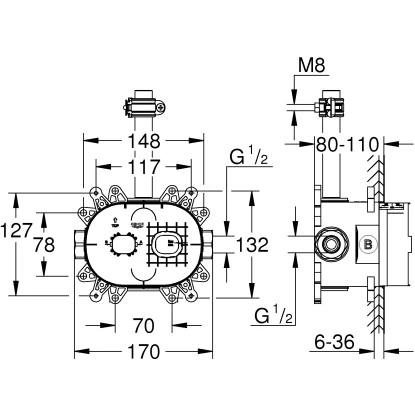 Grohe Rohbauset 360 Für Kopfbrause-Set Rainshower 2 Grohe Rohbauset 360 Für Kopfbrause-Set Rainshower – Bild 2