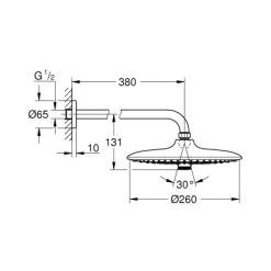 Grohe Kopfbrauseset Euphoria 260 SmartControl Chrom 3 Strahlarten -Bad Verkauf 518551 4520 2101476