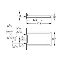 Grohe Kopfbrause Rainshower F-Series 15" Chrom 3 Strahlarten -Bad Verkauf 518671 4520 1865670
