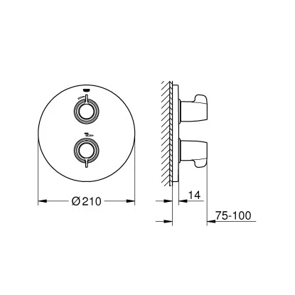 Grohe Thermostat-Brausebatterie Grohtherm Special Chrom 2 Grohe Thermostat-Brausebatterie Grohtherm Special Chrom – Bild 2