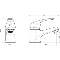 Einhebelmischer-Waschbeckenarmatur Athos Plus Chrom -Bad Verkauf 59 4008431411002 Zeichnung