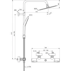 Ideal Standard Duschsystem Ceratherm T50 Chrom 7 Ideal Standard Duschsystem Ceratherm T50 Chrom -Bad Verkauf 611785 3049 4