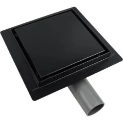 VerosanPro Duschrinne-Bodenablauf Nakia Quadratisch Matt Schwarz 15 Cm X 15 Cm