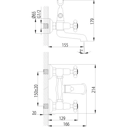 AquaSu Zweigriff-Wannenarmatur Athenas Wanne Mit Brausegarnitur 2 AquaSu Zweigriff-Wannenarmatur Athenas Wanne Mit Brausegarnitur – Bild 2