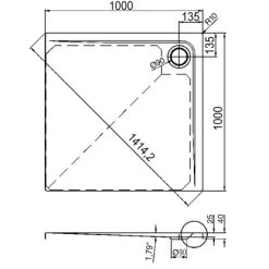 Duschwanne Maui-Q 100 Cm X 100 Cm -Bad Verkauf 674875 3209 3