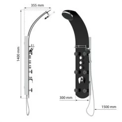 Eisl Duschpaneel Karibik 3 In 1 Mit Regendusche Sechs Massagedüsen Schwarz -Bad Verkauf 7663602 2759 3