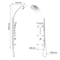 Eisl Duschpaneel Karibik 3 In 1 Mit Regendusche Sechs Massagedüsen Weiß -Bad Verkauf 7663628 2759 3