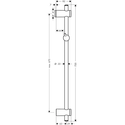 Hansgrohe Brausestange Unica Reno 72 Cm Chrom 2 Hansgrohe Brausestange Unica Reno 72 Cm Chrom – Bild 2