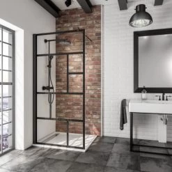 Schulte Alexa Style 2.0 Duschwand Walk In BlackStyle Atelier 1 Dekor 100 X 200cm