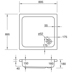 Duschwanne Saba 90 Cm X 90 Cm -Bad Verkauf 874088 3209 3