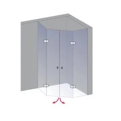 Schulte Fünfeckdusche Davita 4-teilig Echtglas Chrom -Bad Verkauf 883064 4081 3