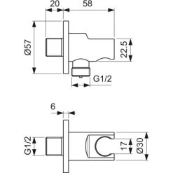Ideal Standard Brausehalter Idealrain Atelier Silver Rund Für HB + Schlauch 15 Ideal Standard Brausehalter Idealrain Atelier Silver Rund Für HB + Schlauch -Bad Verkauf 887446 3049 8