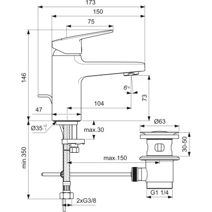 Ideal Standard Waschtischarmatur Ceraplan Chrom H75 8 Ideal Standard Waschtischarmatur Ceraplan Chrom H75 – Bild 8