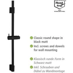 Wenko Duschstange Classic Schwarz 70 Cm -Bad Verkauf 903263 1068 03