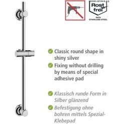 Wenko Duschstange Chrom Befestigen Ohne Bohren -Bad Verkauf 903353 1068 03